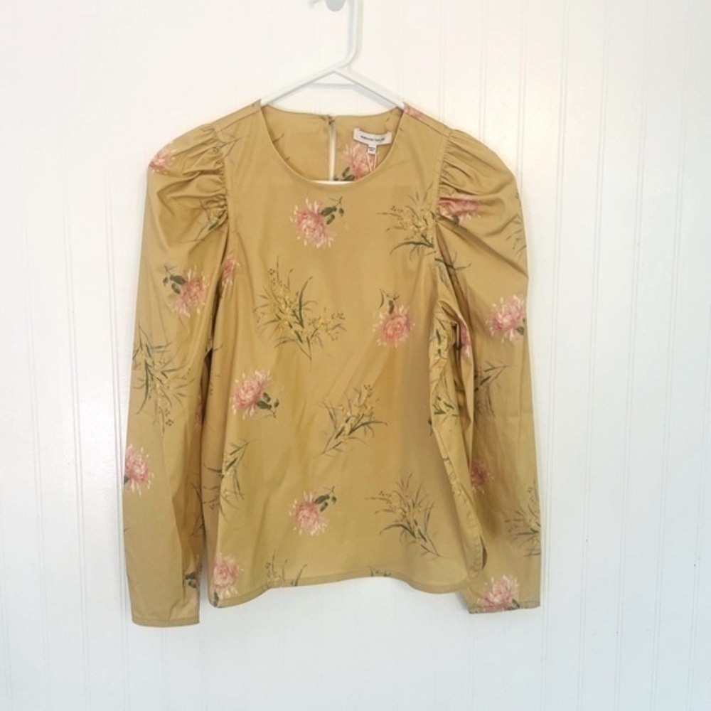 NWT Rebecca Taylor yellow floral top - XS